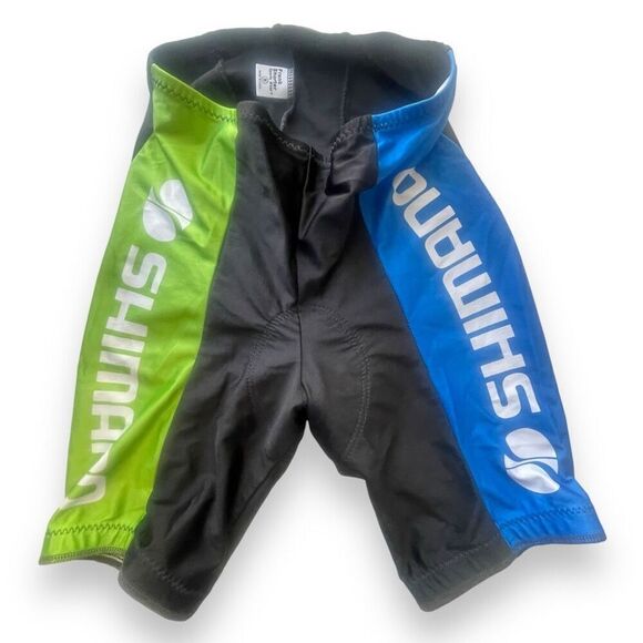 Shimano Frank Shorter Cycling Shorts Black Green Blue Size Medium - Picture 1 of 6